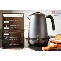 Produktbild för Adler AD 1295G, 1,7 l, 2200 W, Svart, Rostfritt stål, Grå, R...