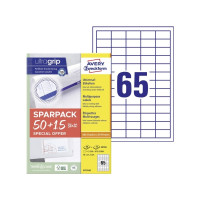 Produktbild för Universaletiketter Avery 38x21,2 mm, hvid med Ultragrip + 30...