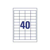 Produktbild för Universaletiketter Avery 48,5x25,4 mm, hvid med Ultragrip +...