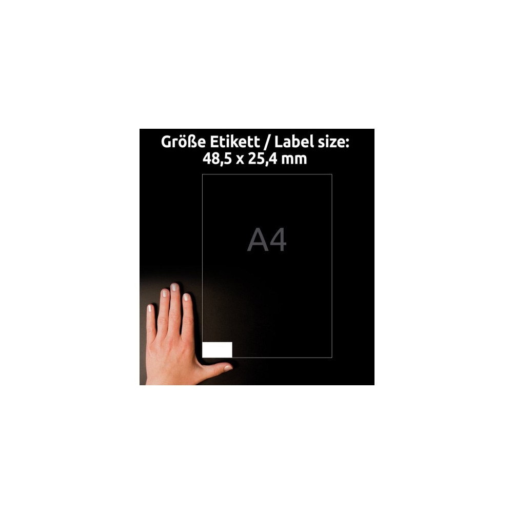Produktbild för Universaletiketter Avery 48,5x25,4 mm, hvid med Ultragrip +...