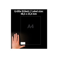 Produktbild för Universaletiketter Avery 48,5x25,4 mm, hvid med Ultragrip +...