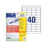 Produktbild för Universaletiketter Avery 48,5x25,4 mm, hvid med Ultragrip +...