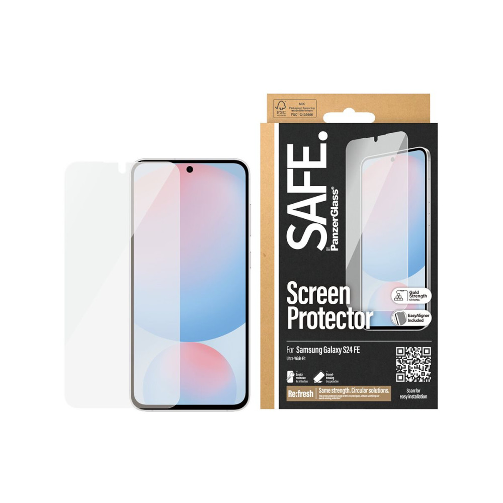 Produktbild för SAFE. by PanzerGlass - skärmskydd för mobiltelefon - ultra-bred passform med aligner
