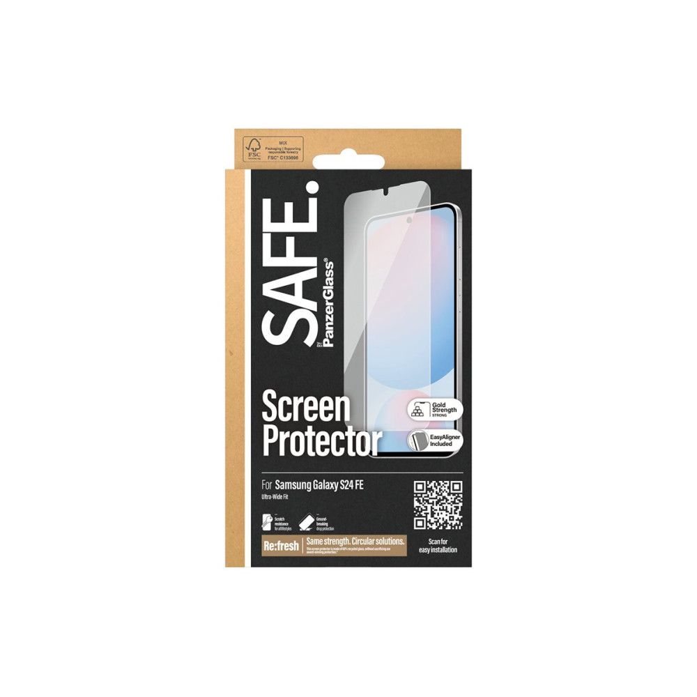 Produktbild för SAFE. by PanzerGlass - skärmskydd för mobiltelefon - ultra-bred passform med aligner