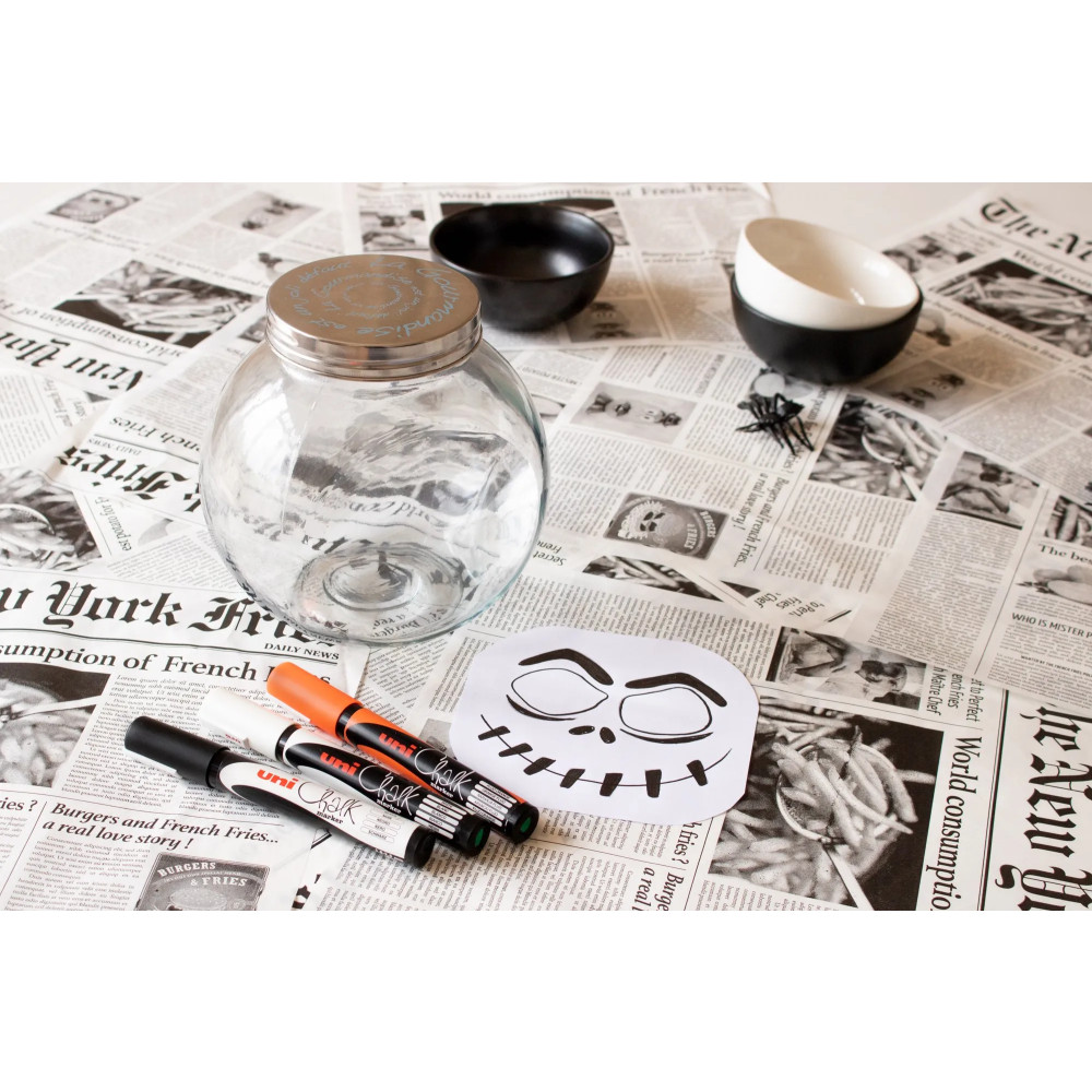 Produktbild för Uni Chalk marker-set Halloween med 4 st PWE-5M (vit, svart,...