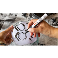 Produktbild för Uni Chalk marker-set Halloween med 4 st PWE-5M (vit, svart,...