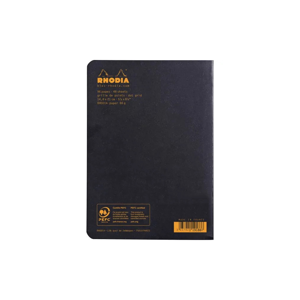 Produktbild för Clairefontaine Rhodia klammerhäfte A5 rutat/dottrat papper