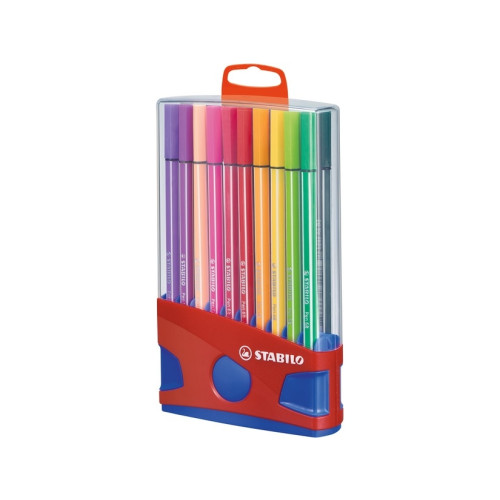 STABILO STABILO Pen 68, 20 färger, Multifärg, Rundad spets, 1 mm, Mu...