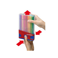 Produktbild för STABILO Pen 68, 20 färger, Multifärg, Rundad spets, 1 mm, Mu...