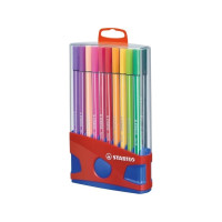 Produktbild för STABILO Pen 68, 20 färger, Multifärg, Rundad spets, 1 mm, Mu...