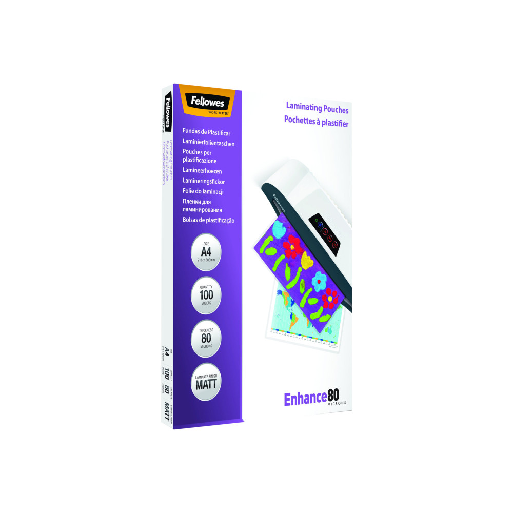 Produktbild för Fellowes - 100-pack - matt - A4 - lamineringsfickor