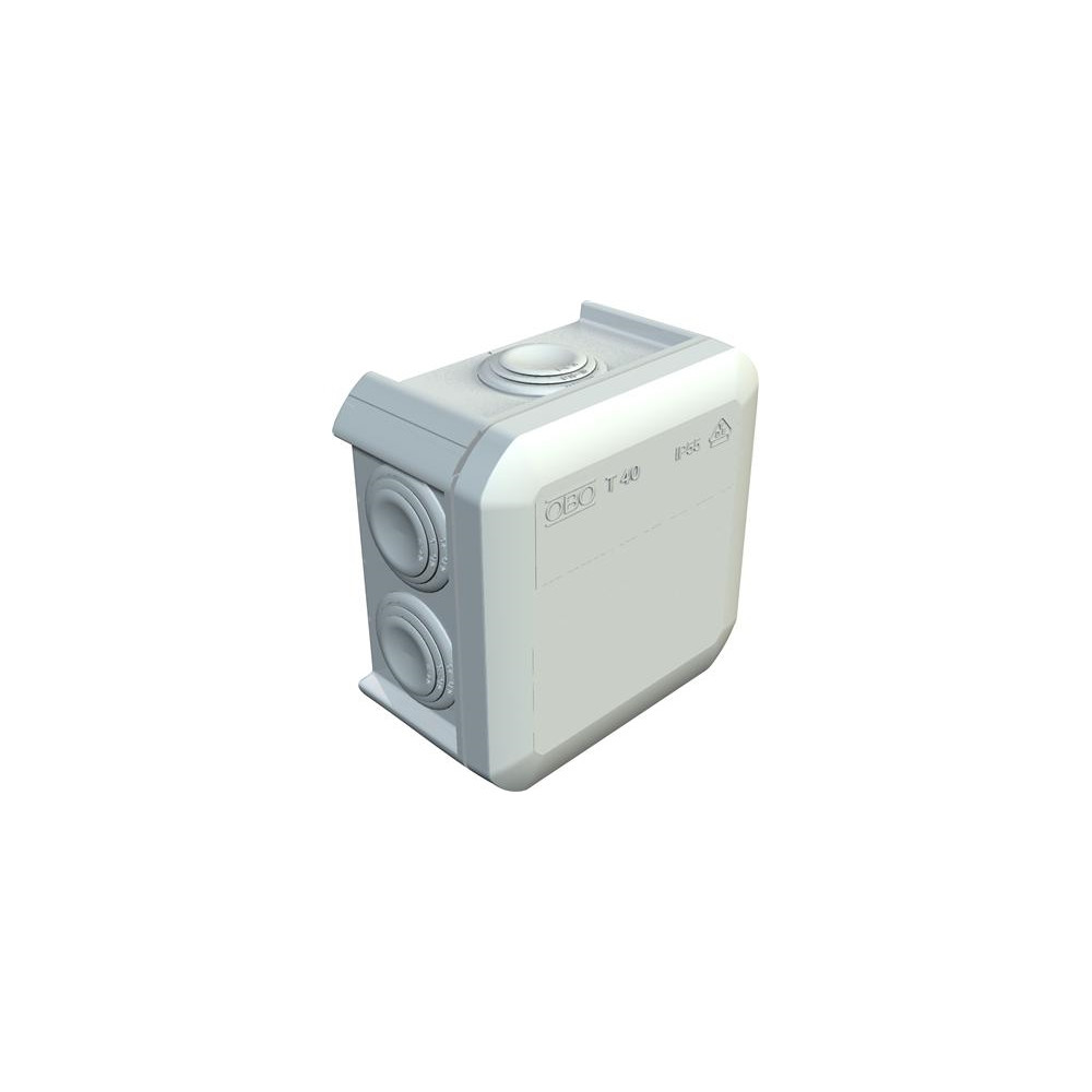 Produktbild för OBO Bettermann 2007045 kopplingsdosa T40 90x90x52 mm ljusgrå...