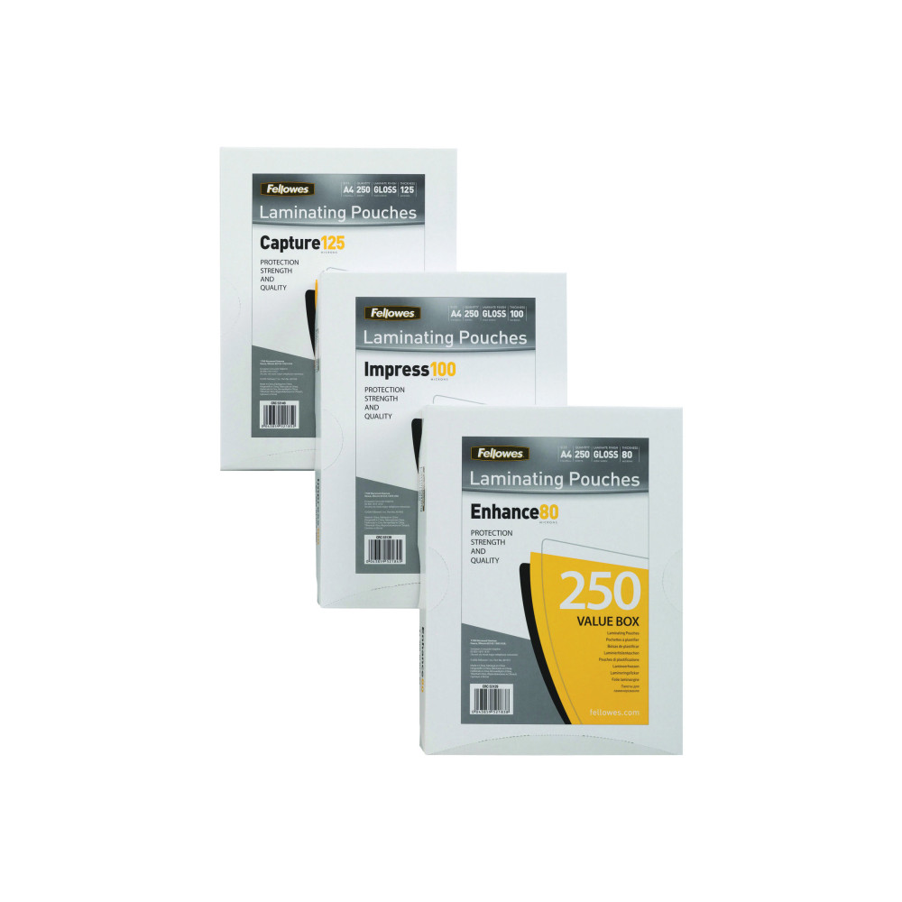Produktbild för Fellowes Laminating Pouches Enhance 80 micron - 100-pack - matt - A3 - lamineringsfickor