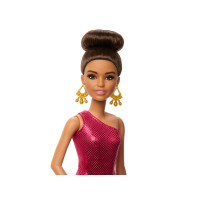 Produktbild för Barbie -tävlingsdansardocka med brunt uppsatt hår och danstr...