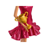 Produktbild för Barbie -tävlingsdansardocka med brunt uppsatt hår och danstr...