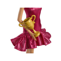 Produktbild för Barbie -tävlingsdansardocka med brunt uppsatt hår och danstr...