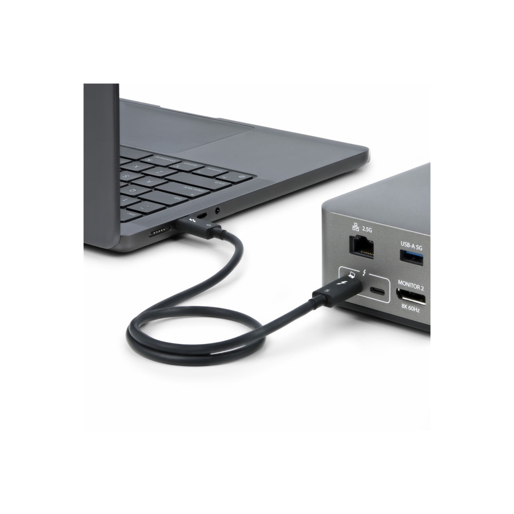 Produktbild för StarTech.com 3ft (1m) Thunderbolt 5 Cable, 80Gbps/120Gbps, Certified - Thunderbolt-kabel - Thunderbolt 5 till Thunderbolt 5 - 1 m