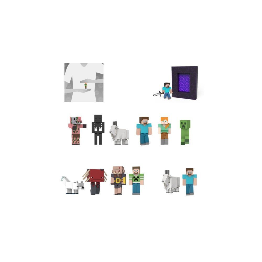 Produktbild för Minecraft Sortiment med -figurer, 6 År, Blandade färger, Pla...