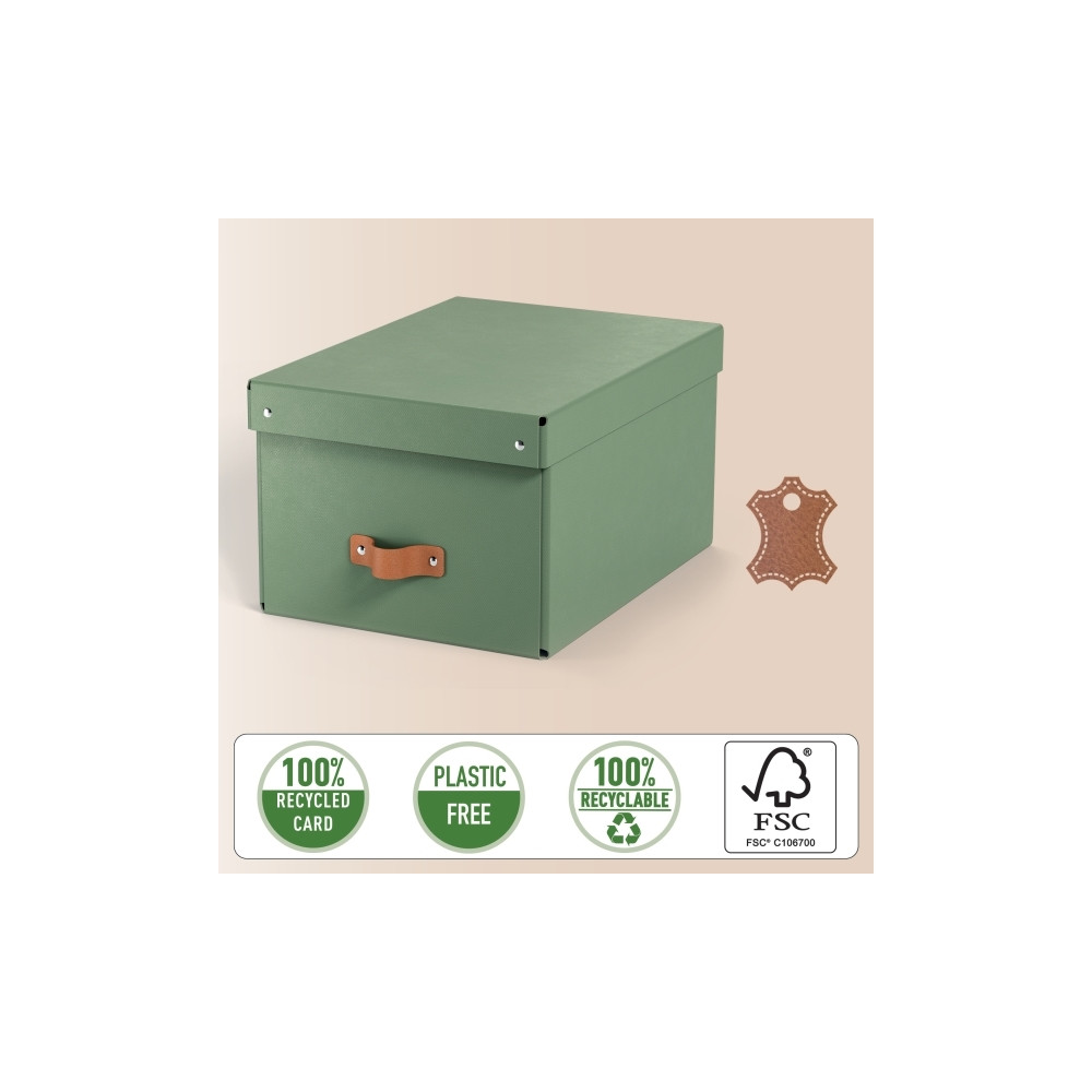 Produktbild för Leitz Puro förvaringslåda med lock, 17L, medium, 100% återvu...