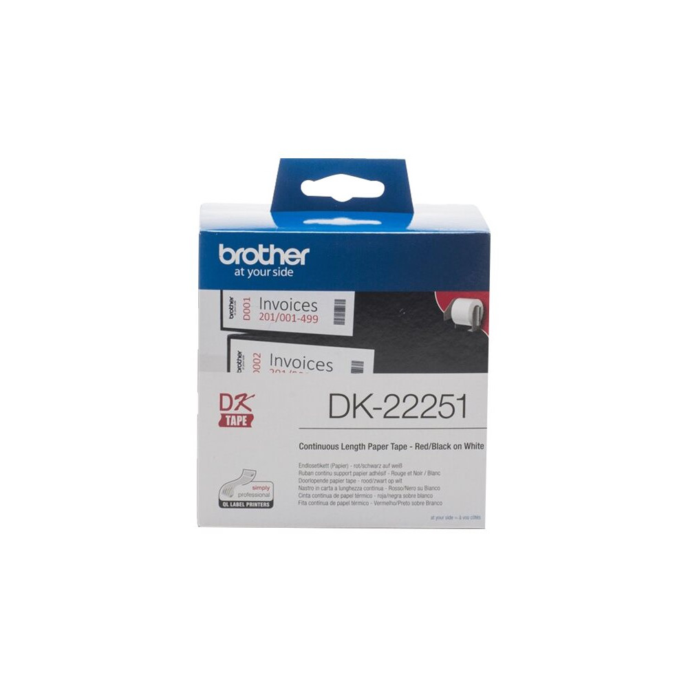Produktbild för Brother DK22251 - löpande etikettpapper - 1 rulle (rullar) - Rulle (6,2 cm x 15,24 m)