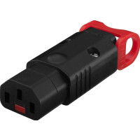 Produktbild för AAC-170J/IEC 3-polig IEC inline-jack, IEC LOCK, med jordkont...