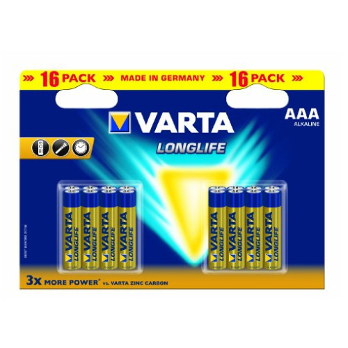 Varta Varta BV-LL 16 AAA, Engångsbatteri, AAA, Alkalisk, 16 styck,...