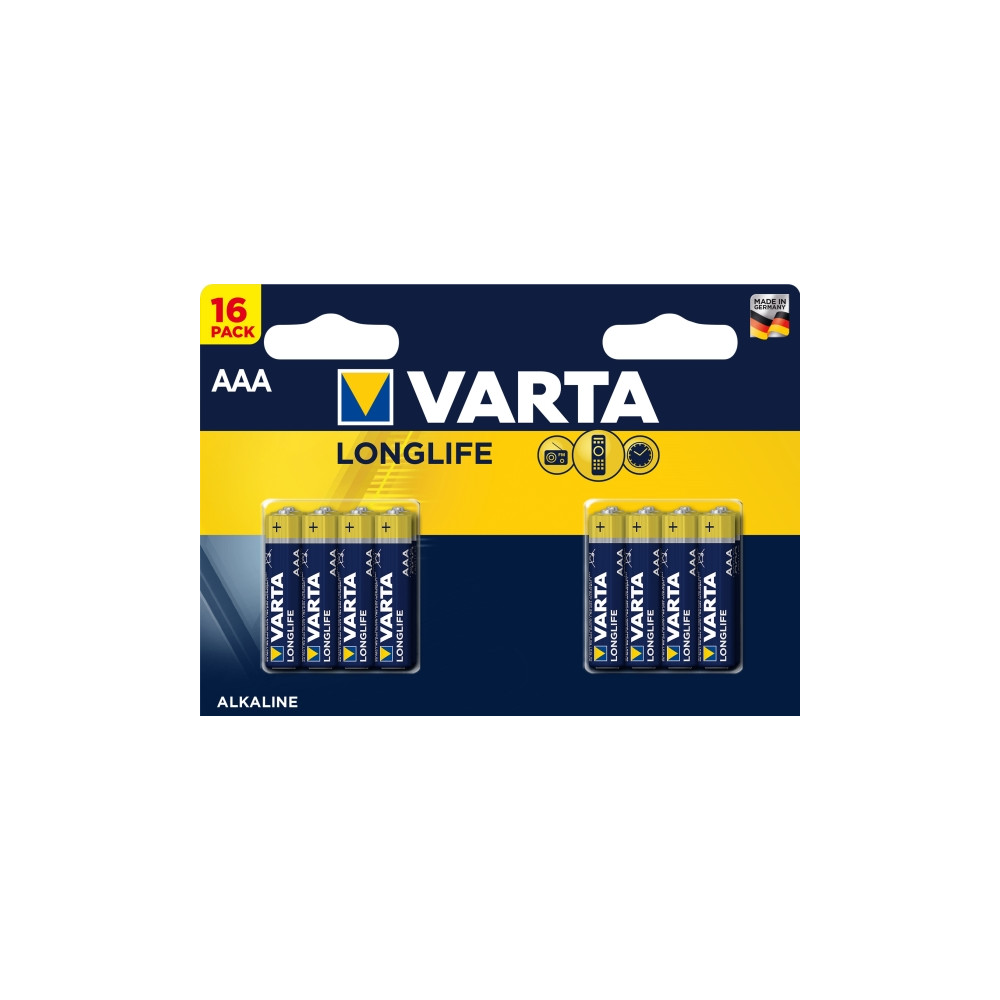 Produktbild för Varta BV-LL 16 AAA, Engångsbatteri, AAA, Alkalisk, 16 styck,...
