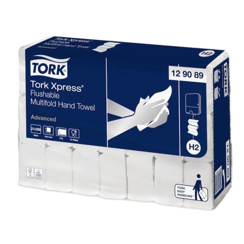 TORK Tork Xpress Advanced H2 - handduk - 200 ark - flerfaldig - vit (paket om 21)