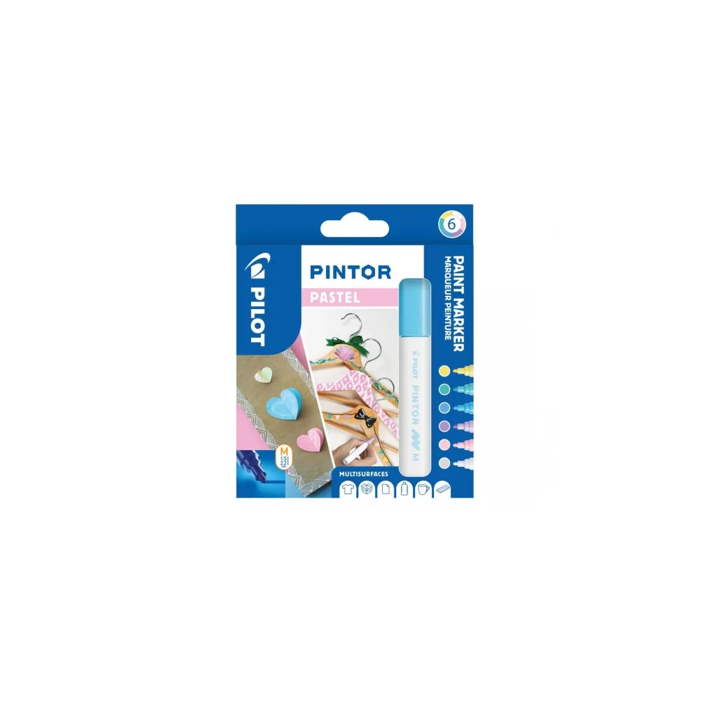 Produktbild för Marker Pilot Pintor Pastel Mix Medium 1,4 mm med 6 stk. ass....