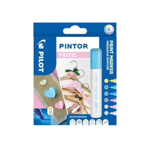 Pilot Pen Marker Pilot Pintor Pastel Mix Medium 1,4 mm med 6 stk. ass....