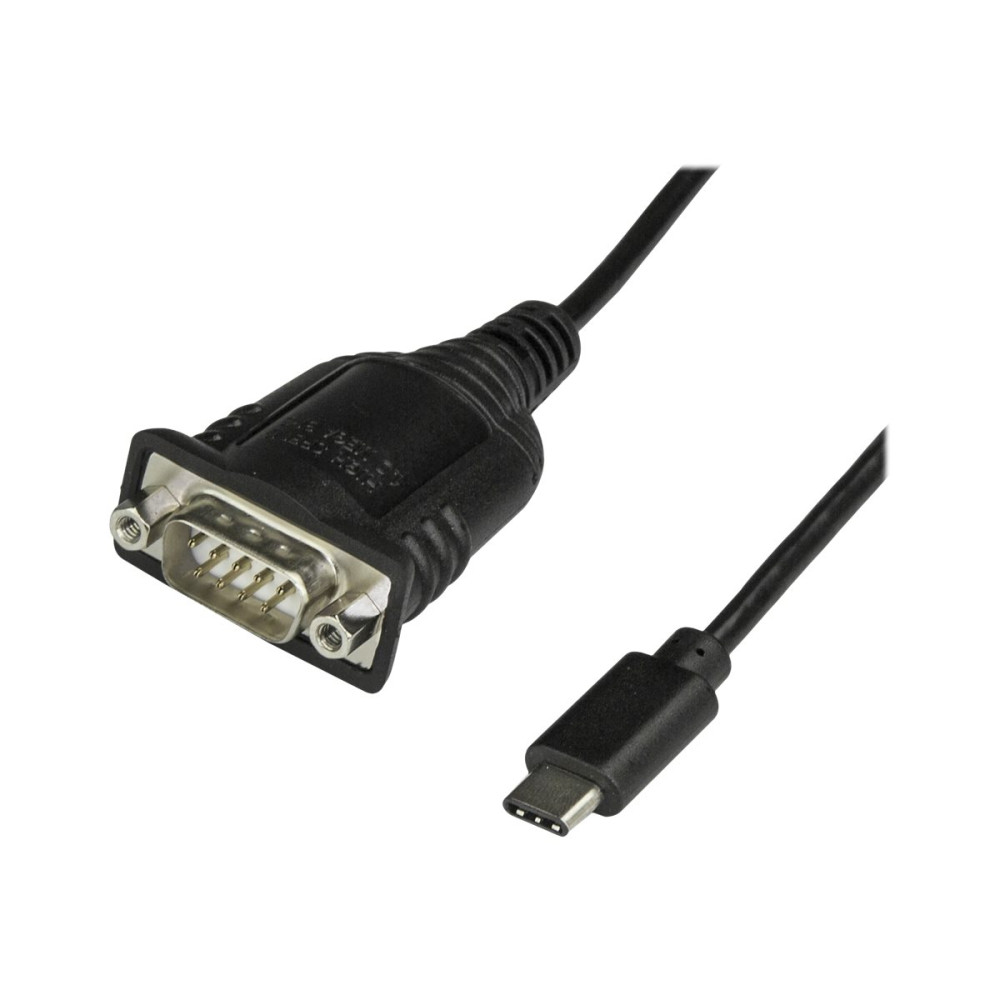 Produktbild för StarTech.com USB C till seriell kabeladapter 40 cm - USB Type C till RS232-konverterarkabel (DB9) - Seriell USB-C-kabel för PLC, skannrar, skrivare - hane/hane - Windows/Mac/Linux - USB / seriell kabel - DB-9 till USB-C - 40 cm