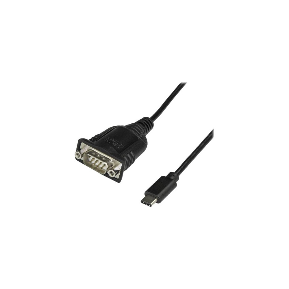 Produktbild för StarTech.com USB C till seriell kabeladapter 40 cm - USB Type C till RS232-konverterarkabel (DB9) - Seriell USB-C-kabel för PLC, skannrar, skrivare - hane/hane - Windows/Mac/Linux - USB / seriell kabel - DB-9 till USB-C - 40 cm