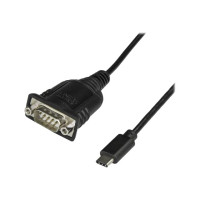 Produktbild för StarTech.com USB C till seriell kabeladapter 40 cm - USB Type C till RS232-konverterarkabel (DB9) - Seriell USB-C-kabel för PLC, skannrar, skrivare - hane/hane - Windows/Mac/Linux - USB / seriell kabel - DB-9 till USB-C - 40 cm