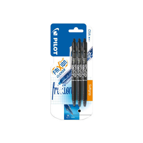 Pilot Pen Pilot FriXion Ball Clicker - rollerball-penna - svart (paket om 3)