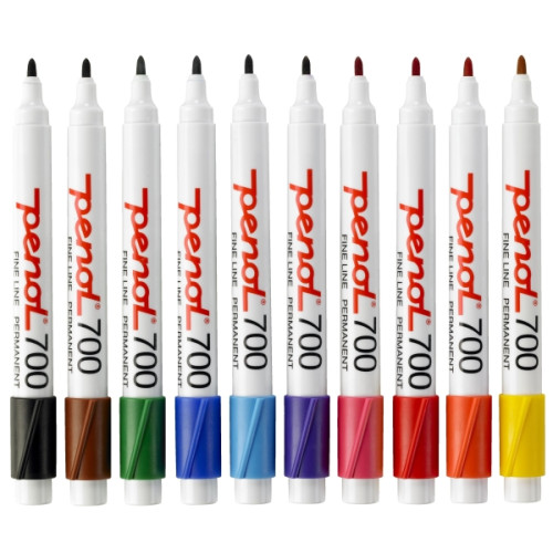 PENOL Marker 700 ass. färger 1,5 mm rund spets permanent - Märkpennor