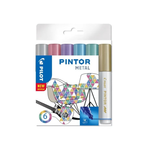 Pilot Pen Marker Pilot Pintor Metal Mix Medium 1,4 mm med 6 stk. ass....