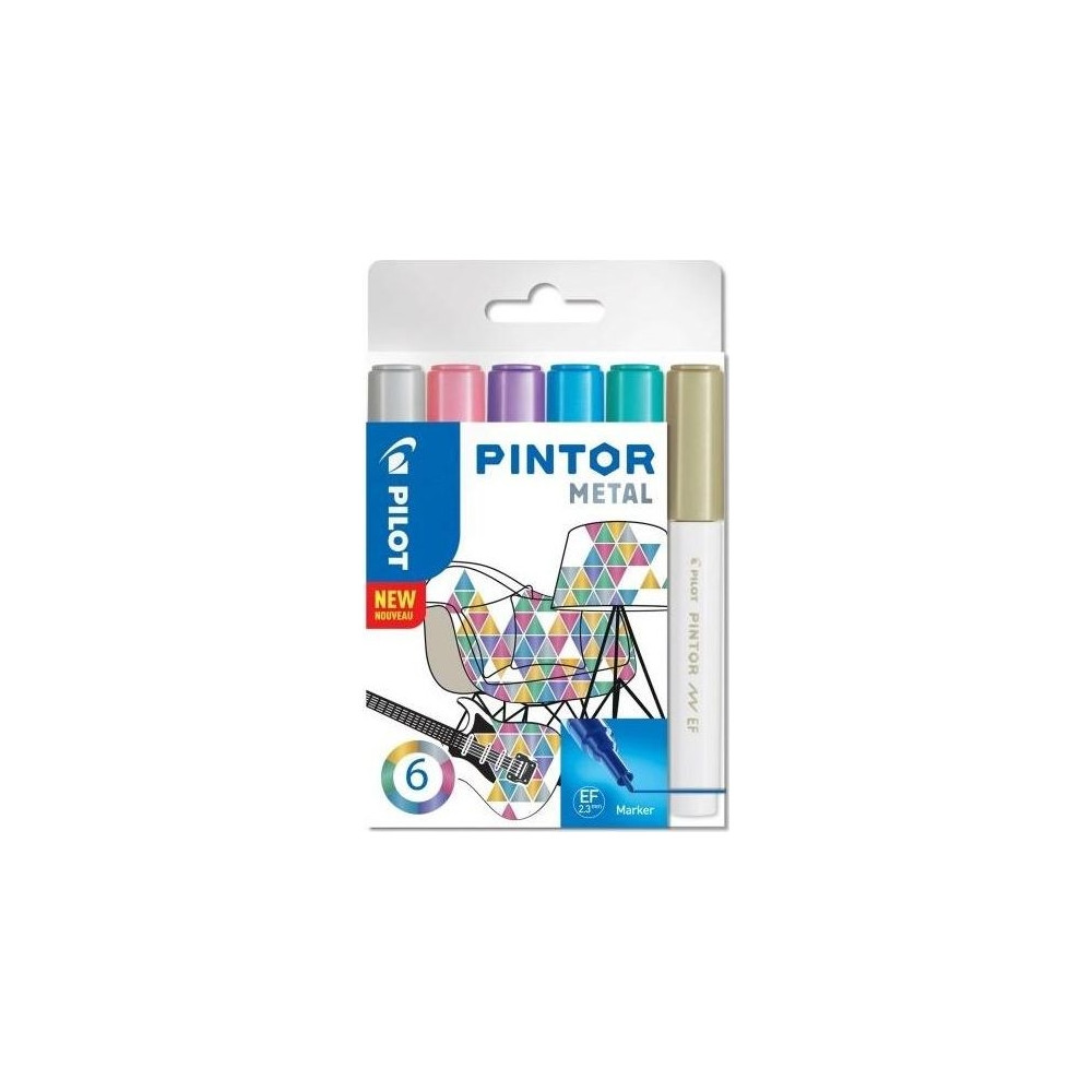 Produktbild för Marker Pilot Pintor Metal Mix Medium 1,4 mm med 6 stk. ass....