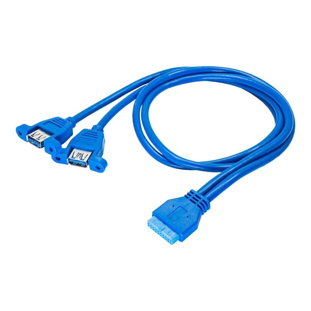 Produktbild för Akyga - USB-adapter - 19-stifts USB 3.0-kontakt till USB typ A - 65 cm