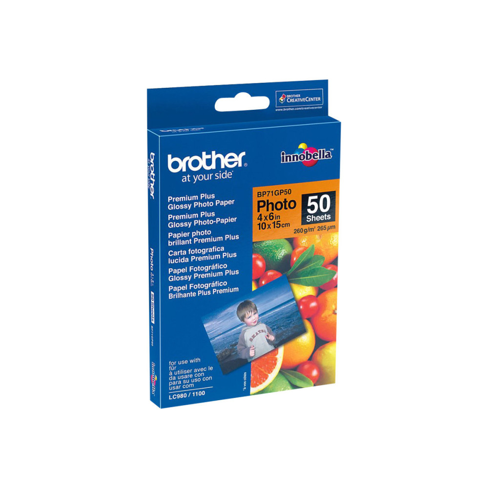 Produktbild för Brother BP - fotopapper - blank - 50 ark - 100 x 150 mm