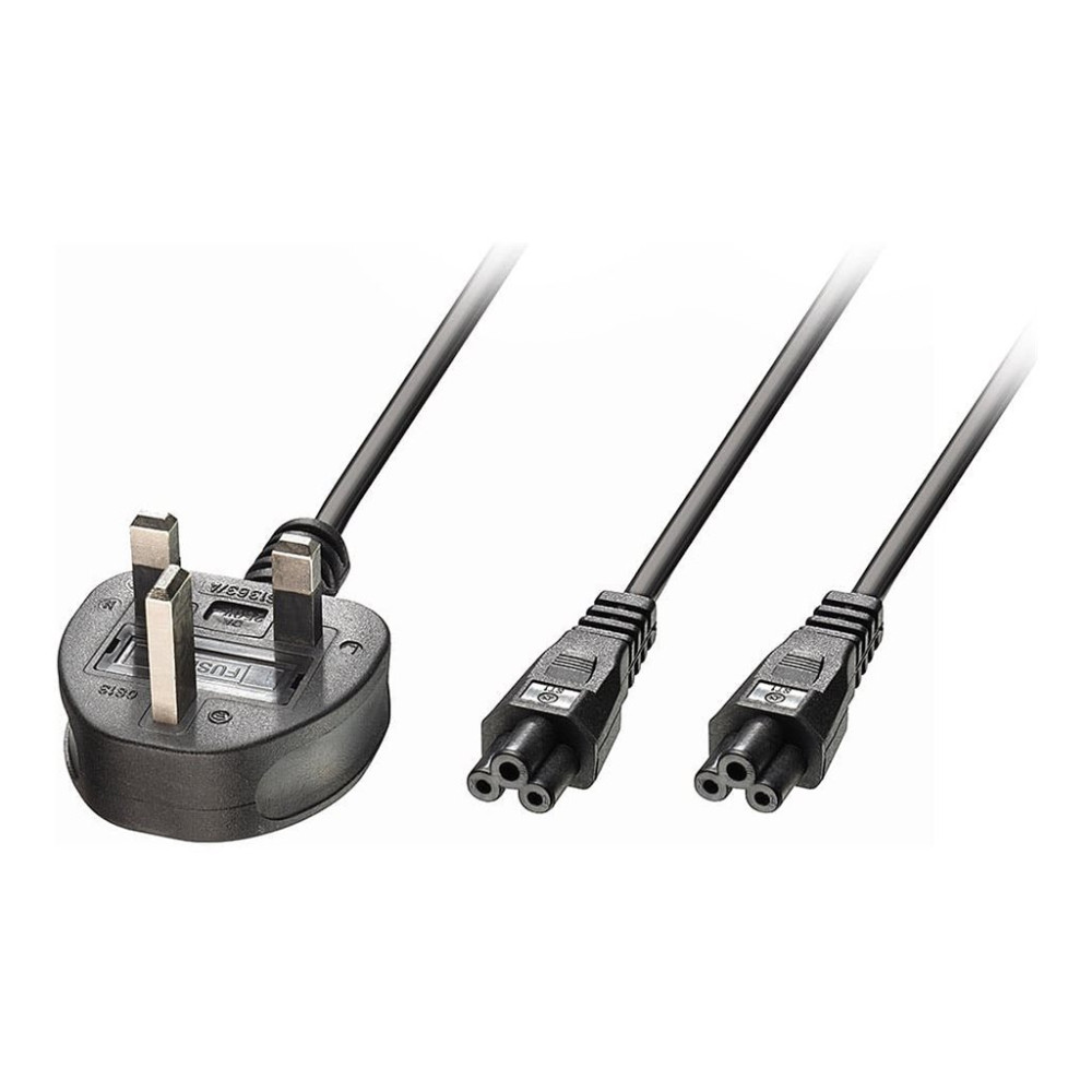 Produktbild för Lindy - strömdelare - IEC 60320 C5 till BS 1363A - 2.5 m