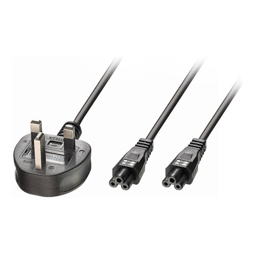 Lindy Lindy - strömdelare - IEC 60320 C5 till BS 1363A - 2.5 m