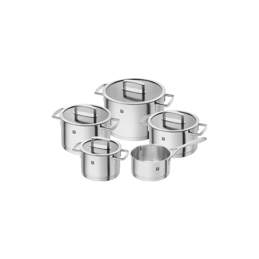 Produktbild för ZWILLING Vitality Grytset/box 5-delar & 4 glaslock. Innehåll...