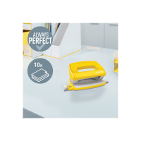 Produktbild för Leitz WOW Mini - hålslag - 10 ark - 2 hål - metall, plast - gul