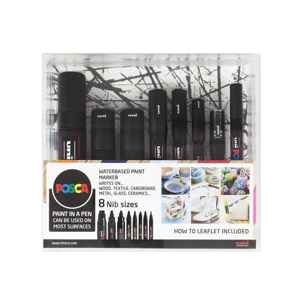 Produktbild för Marker Uni Posca Black Set