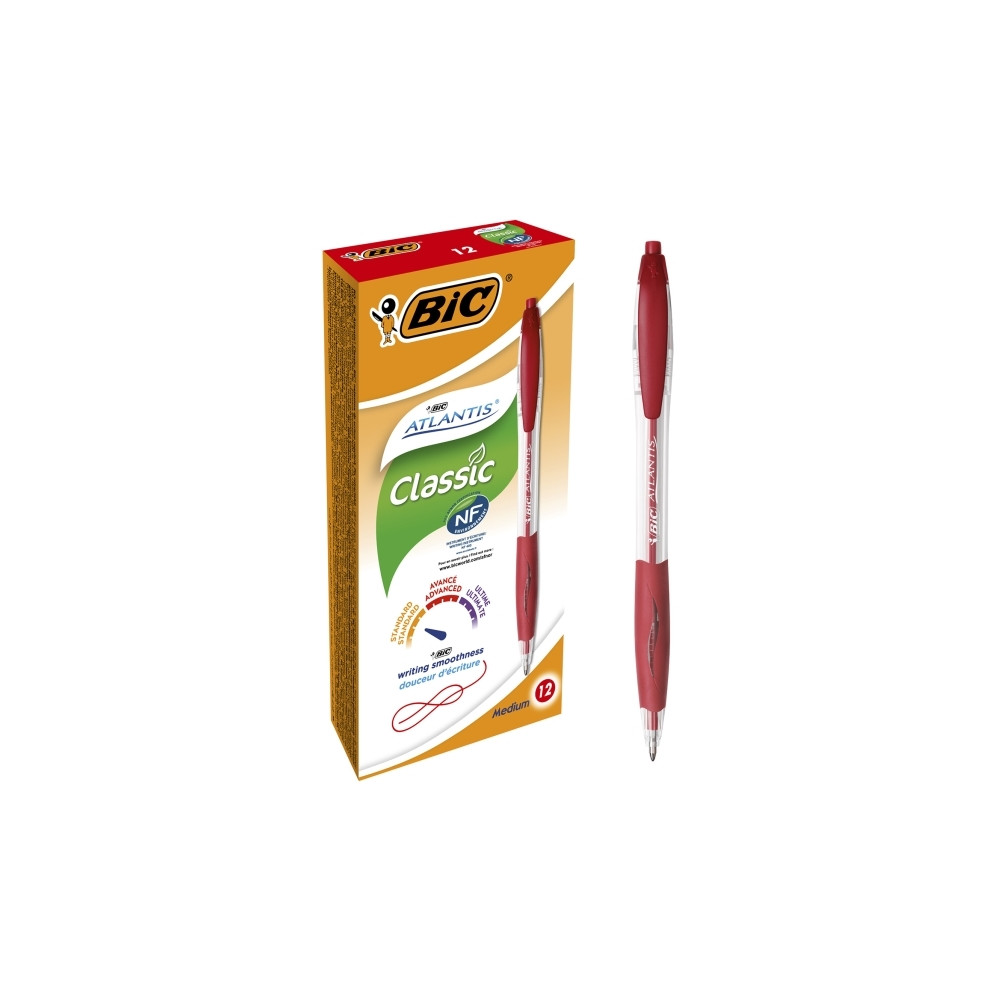 Produktbild för Kulspetspenna BIC Atlantis, medium, röd