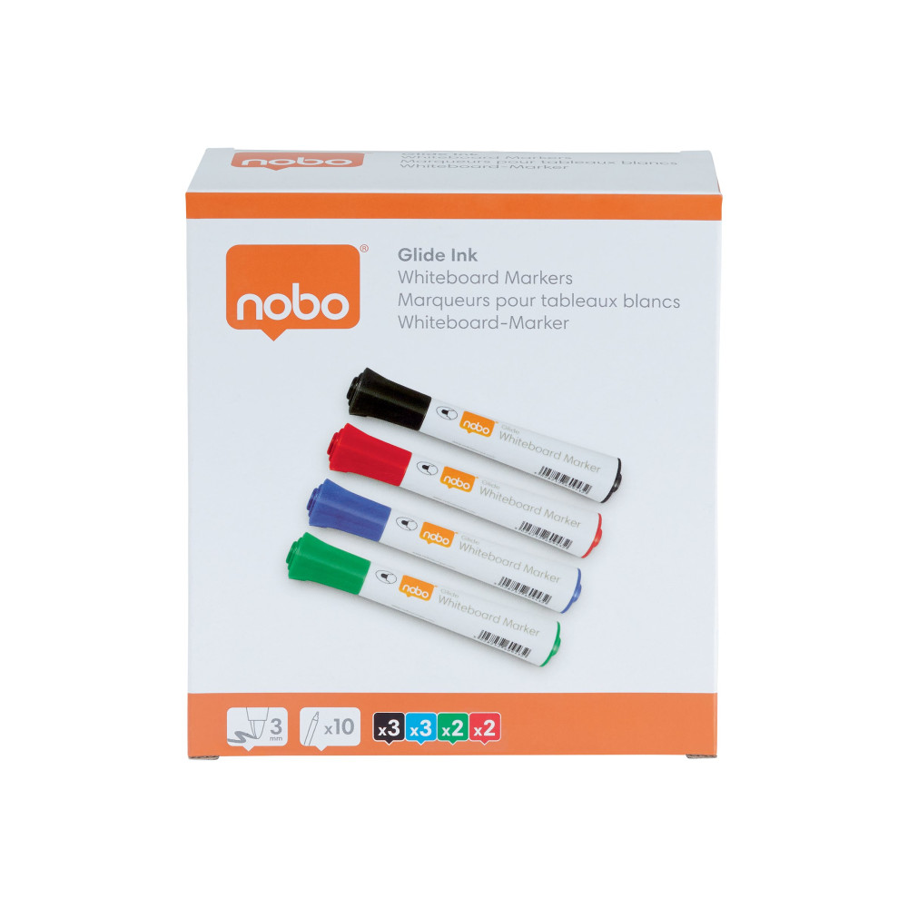 Produktbild för Nobo Glide - markering - blandfärger (paket om 10)