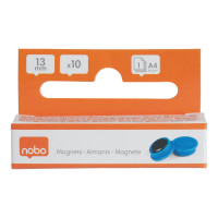 Produktbild för Nobo magnet - 1,3 cm diameter - blå (paket om 10)