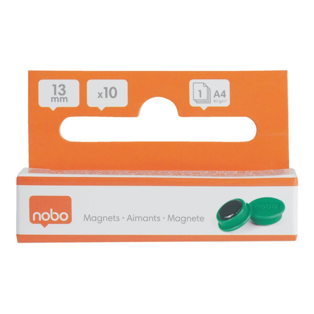 Produktbild för Nobo Magnetiska Whiteboardmagneter 10-Pack 13 mm Färgade Mag...