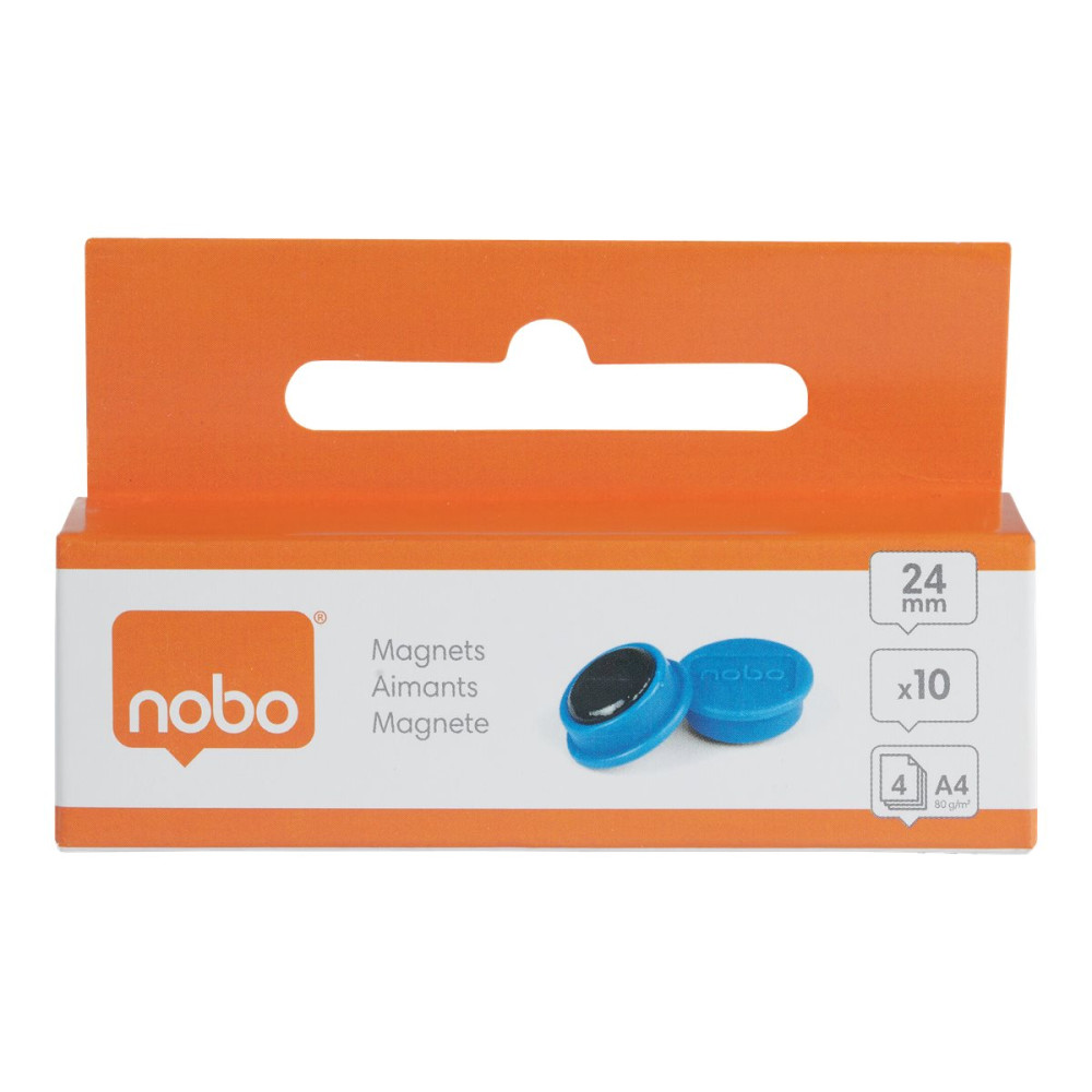 Produktbild för Nobo magnet - 2,4 cm diameter - blå (paket om 10)
