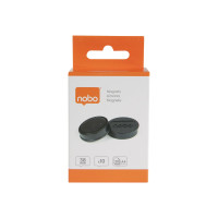 Produktbild för Nobo magnet - 3,8 cm diameter - svart (paket om 10)